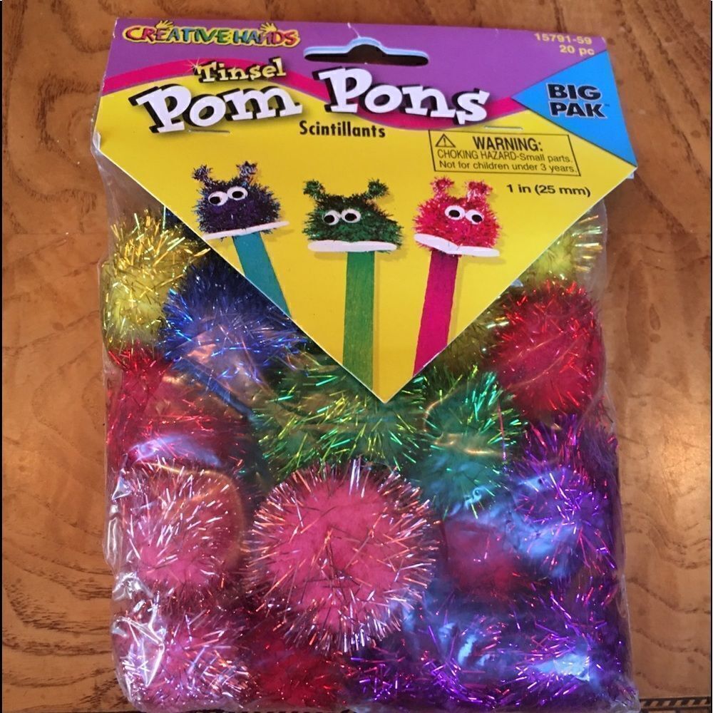 TINSEL POMS 20 1” by Creative Hands for Crafts!